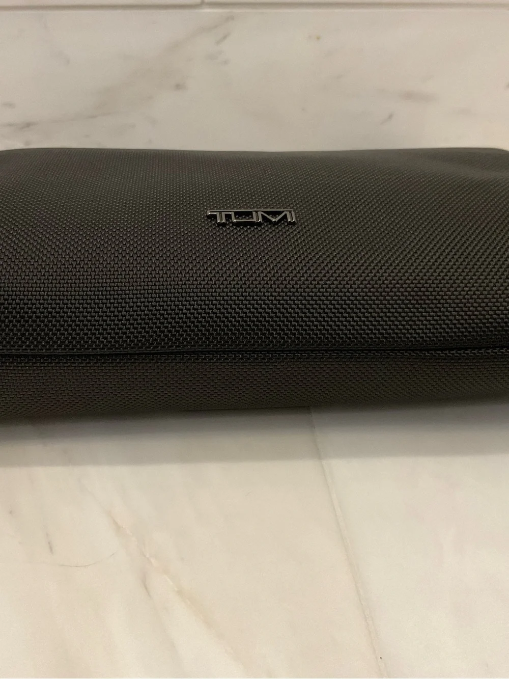 NEW TUMI 8.75” Ballistic Nylon Zippered Pouch with Strap Cosmetic Bag - BLACK